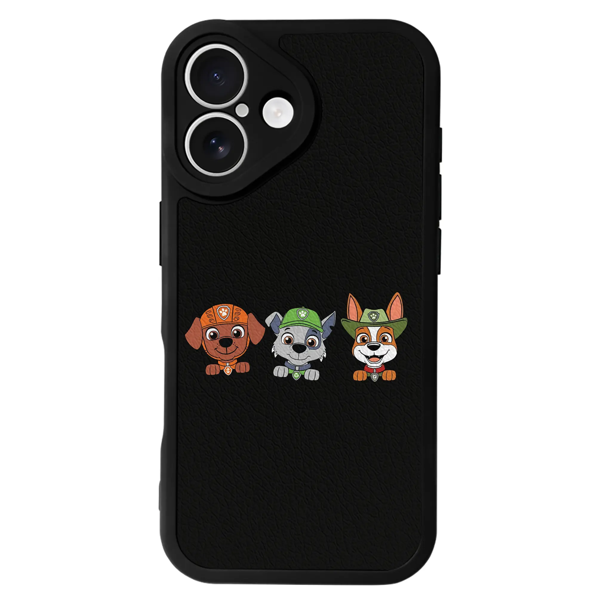 パウ・パトロール グッズ ズーマ - IPhone 16シリーズ対応 ・ シリコンスマホケース ・ レザー調 ・ 高精度フィット ・ 耐衝撃 ・ ワイヤレス充電対応 ・ 精密カット